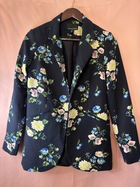 Cynthia Rowley Navy Floral Blazer